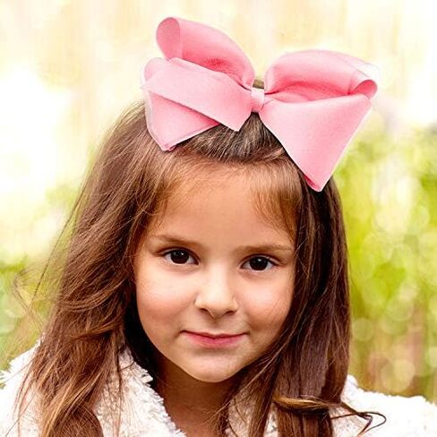 Wee Ones Girls' Grosgrain Hair Bows with Organza Overlay on a WeeStay Clip, King, White in Saudi Arabia