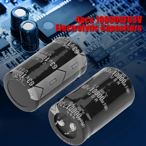 4Pcs Audio Capacitor, 10000uF 63V 30 * 50mm Audio Electrolytic Capacitor Power Capacitor for TV, LCD Monitor, Radio, Stereo, Game, Car Audio in Saudi Arabia