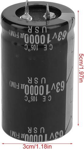 4Pcs Audio Capacitor, 10000uF 63V 30 * 50mm Audio Electrolytic Capacitor Power Capacitor for TV, LCD Monitor, Radio, Stereo, Game, Car Audio in Saudi Arabia