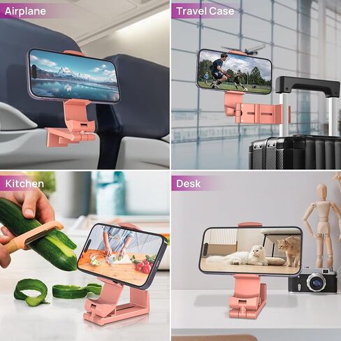 Airplane Travel Phone Holder: Hands Free Viewing with Multi-Directional Dual 360 Degree Rotation,Travel Accessories Must Haves Phone Holder for Flying,Table or Outdoor,Travel Essentials for Flying in Kuwait