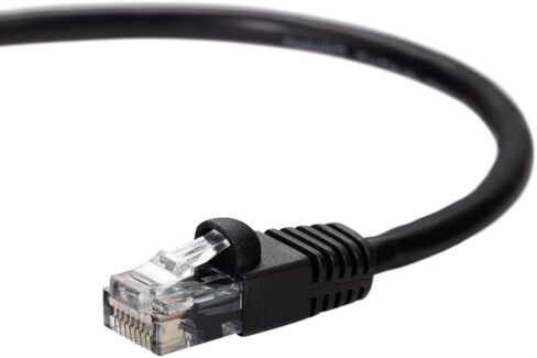 كابل NavePoint CAT5e UTP Ethernet Network RJ45 Snagless Patch 75 قدم، أسود in Saudi Arabia