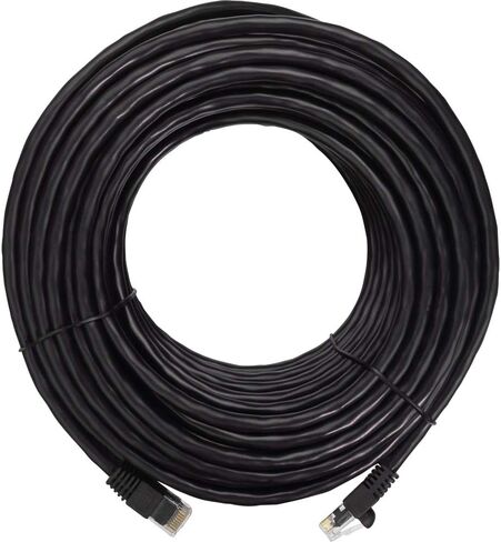 كابل NavePoint CAT5e UTP Ethernet Network RJ45 Snagless Patch 75 قدم، أسود in Saudi Arabia