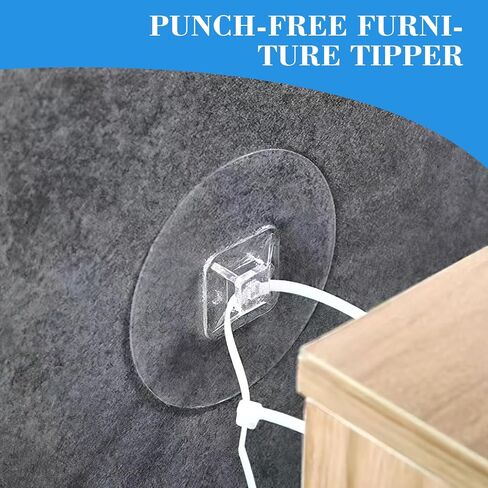 15 Pair Furniture Anchors for Baby Proofing, No Drill Furniture Anchors with Furniture Strap, Self-Adhesive Secure Cabinet Safety Wall Anchors Anti Tip Furniture Safety Straps for Child in Saudi Arabia