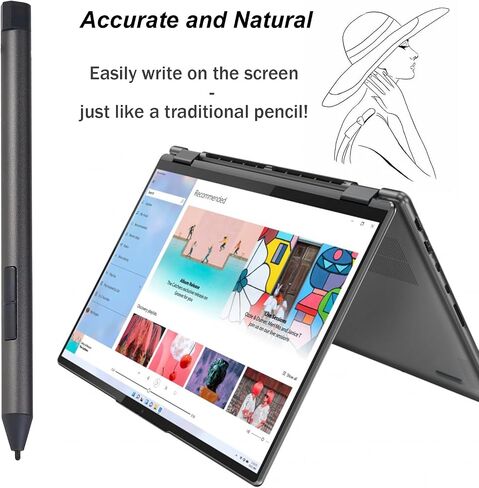 Digital Pen 2 Compatible for Lenovo Digital Pen 2,Compatible with Lenovo IdeaPad Flex 5/7 Series,Yoga 6/7/9 Series,Yoga Book 9/7i/2i,13w/300w Yoga,ThinkBook 13x G2 IAP-21AT Pen(Gray) in Saudi Arabia