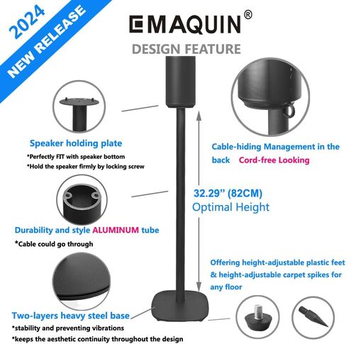 Speaker Stand for SONOS Era 100 Speaker (Stable and Heavy Duty floorstand,Compatible with SONOS Era 100 Speaker,Single pc,White) in Saudi Arabia
