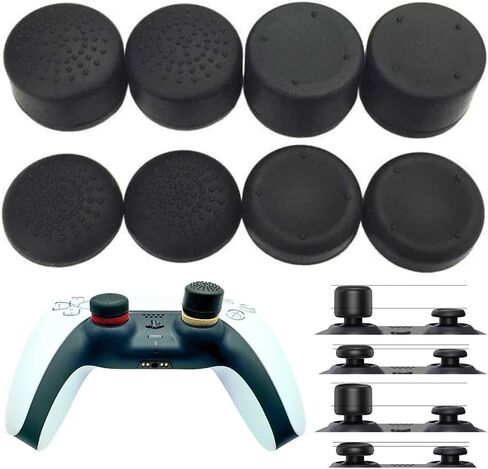 4 Pairs (8PCS) of Ergonomic Thumbsticks Grips for PlayStation 5 (PS5)|PS4|Xbox Series X-S/One|Nintendo Switch Pro|3 Heights&Texture Convex and Concave [14/8/6 mm] in Saudi Arabia
