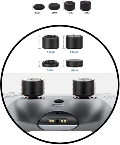 4 Pairs (8PCS) of Ergonomic Thumbsticks Grips for PlayStation 5 (PS5)|PS4|Xbox Series X-S/One|Nintendo Switch Pro|3 Heights&Texture Convex and Concave [14/8/6 mm] in Saudi Arabia