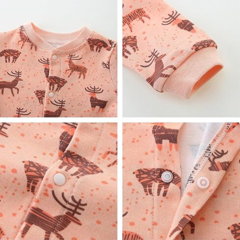 Newborn Outfit Boy Girl Footie Cotton Long Sleeve Animal Printed Going Home Baby Romper in Saudi Arabia