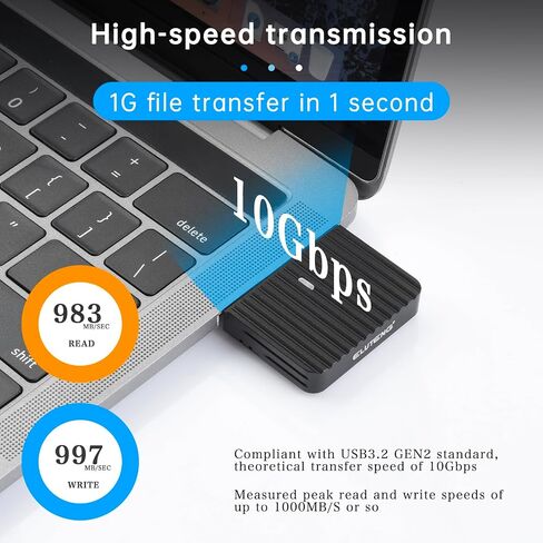 ELUTENG M.2 2230 NVMe SSD Enclosure USB Type-C 3.2 Gen2 External Hard Drive Case 10Gbps Direct-Attached Wireless USB C NVMe SSD Enclosure Adapter High Heat Dissipation for M-Key SSD in Saudi Arabia