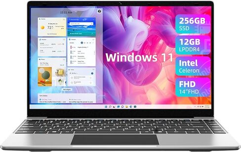 كمبيوتر محمول Jumper مقاس 14 بوصة، وذاكرة وصول عشوائي سعتها 12 جيجابايت DDR4 ومحرك أقراص SSD بسعة 256 جيجابايت، وأجهزة كمبيوتر محمولة تعمل بنظام Windows 11 مع معالج Celeron، وكمبيوتر خفيف الوزن بشاشة FHD 1080p، ومكبرات صوت مزدوجة، وواي فاي ثنائي النطاق (2 in Kuwait