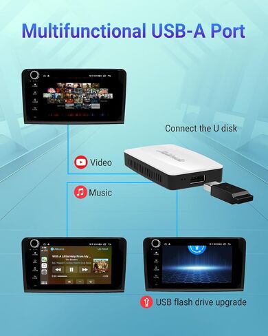 محول Play2video-pro اللاسلكي Carplay/Android Auto 3 في 1 مدمج في تدفق Netflix YouTube IPTV للسيارات السلكية في المصنع مع تحديث Carplay Onine in Kuwait