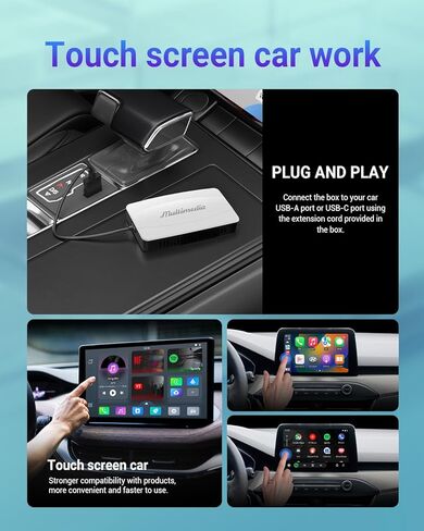 محول Play2video-pro اللاسلكي Carplay/Android Auto 3 في 1 مدمج في تدفق Netflix YouTube IPTV للسيارات السلكية في المصنع مع تحديث Carplay Onine in Kuwait