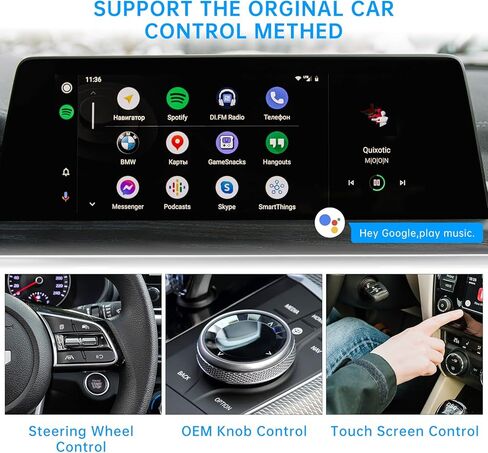 محول سيارة Kello Wireless Android Auto، التوصيل والتشغيل اللاسلكي Android Auto Dongle لهواتف Android، مناسب لعام 2015 وما فوق السيارات يحول Android Auto السلكي إلى لاسلكي (أسود) in Kuwait