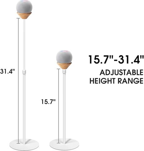Floor Stand for HomePod mini, Height Adjustable, Balanced and Stable Chassis, Suitable for Living Rooms, Bedrooms, Bathrooms and Gyms (2 Pack Black) in Kuwait
