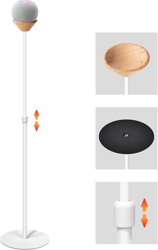 Floor Stand for HomePod mini, Height Adjustable, Balanced and Stable Chassis, Suitable for Living Rooms, Bedrooms, Bathrooms and Gyms (2 Pack Black) in Kuwait