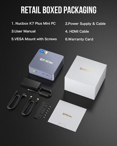كمبيوتر شخصي صغير GMKtec Intel i7-13620H (يصل إلى 4.9 جيجا هرتز) Windows 11 Pro 32 جيجا DDR5+2 تيرابايت PCIe4.0 SSD i225V Dual NIC أجهزة كمبيوتر مكتبية صغيرة/USB-C/USB4.0 K7 Plus أزرق in Saudi Arabia