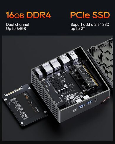 AMD Ryzen 7 5800U Mini PC Windows 11 32GB DDR4 1T NVMe SSD Mini Computers (8C/16T, up to 4.4Ghz), 4K Triple Display Mini Gaming PC BT5.2/WiFi 6/2.5G LAN in Saudi Arabia
