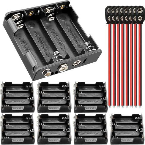 8 PCS 4 AA Battery Holder 6V Battery Case Box with Snap Connector 2-Pin Converter Wire I-Type, 4 Slots Battery Holder for LED Light Strip RC Car Safe, Plastic Battery Box in Saudi Arabia
