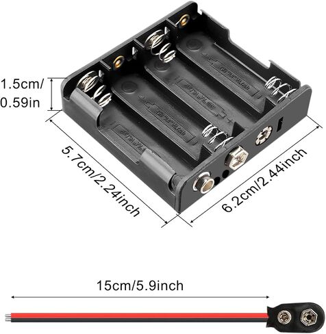 8 PCS 4 AA Battery Holder 6V Battery Case Box with Snap Connector 2-Pin Converter Wire I-Type, 4 Slots Battery Holder for LED Light Strip RC Car Safe, Plastic Battery Box in Saudi Arabia