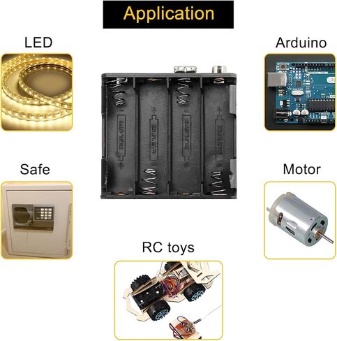 8 PCS 4 AA Battery Holder 6V Battery Case Box with Snap Connector 2-Pin Converter Wire I-Type, 4 Slots Battery Holder for LED Light Strip RC Car Safe, Plastic Battery Box in Saudi Arabia