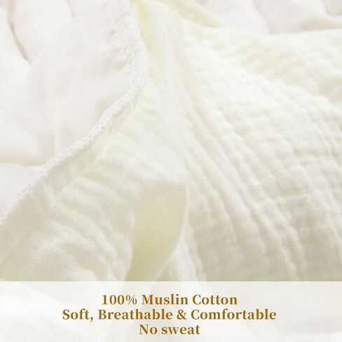 HOMBYS Thick Quilted Muslin Crib Sheets for Girls and Boys, Extra Soft 100% Cotton Gauze Fitted Baby Toddler Standard Size Bed Mattress-52 x28 x9-Breathable & Comfortable in Saudi Arabia
