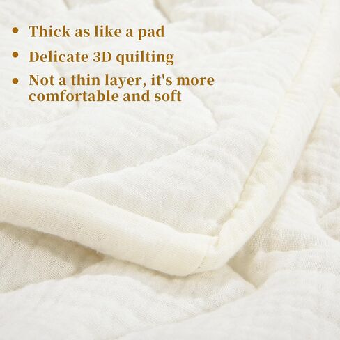 HOMBYS Thick Quilted Muslin Crib Sheets for Girls and Boys, Extra Soft 100% Cotton Gauze Fitted Baby Toddler Standard Size Bed Mattress-52 x28 x9-Breathable & Comfortable in Saudi Arabia