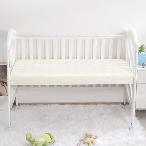 HOMBYS Thick Quilted Muslin Crib Sheets for Girls and Boys, Extra Soft 100% Cotton Gauze Fitted Baby Toddler Standard Size Bed Mattress-52 x28 x9-Breathable & Comfortable in Saudi Arabia