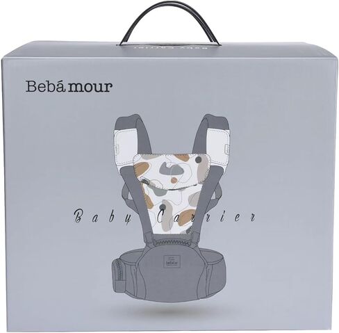 حاملة الأطفال من بيبي بامور لحديثي الولادة وحتى الأطفال الصغار بمقعد الورك من 0 إلى 36 شهرًا مع غطاء للرأس، 3 قطع من وسادات التسنين، وموسع الخصر، أسود in Kuwait