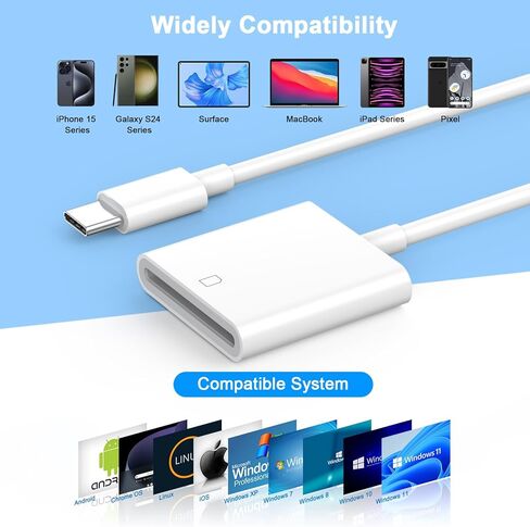 USB C SD Card Reader, Type C SD Card Reader for Mac/iPhone 15/iPad/MacBook, USB-C Memroy Card Reader Trail Game Camera Viewer for iPhone 15/15 Plus/15 Pro/15 Pro Max, Galaxy S24 S23, iPad Pro, MacBook in Kuwait
