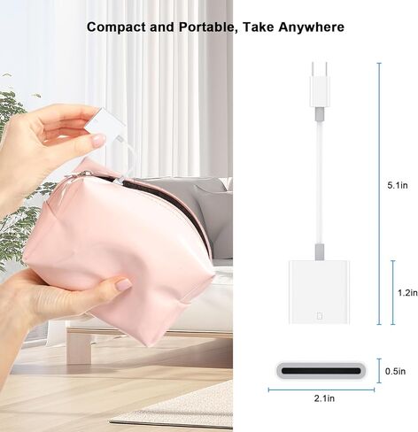 USB C SD Card Reader, Type C SD Card Reader for Mac/iPhone 15/iPad/MacBook, USB-C Memroy Card Reader Trail Game Camera Viewer for iPhone 15/15 Plus/15 Pro/15 Pro Max, Galaxy S24 S23, iPad Pro, MacBook in Kuwait