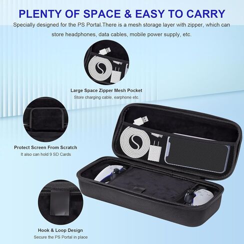 مجموعة 3 في 1 متوافقة مع ملحقات بوابة PS، حقيبة حمل للسفر + غطاء حماية من السيليكون الناعم + 2 قطعة واقي شاشة لملحقات بوابة Playstation 5 in Kuwait