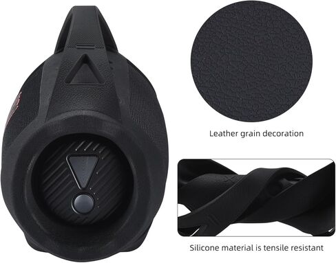 Carrying Silicone Cover Case with Handle Compatible with JBL Xtreme 4 Portable Bluetooth Speaker (Black) in Saudi Arabia