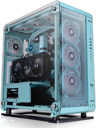 ثيرمالتاكي كور P6 TG Racing Green | حافظة كمبيوتر ATX متوسطة البرج | 3 × لوحة جانبية من الزجاج المقسى 4 مم | حامل حائط | أخضر in Saudi Arabia