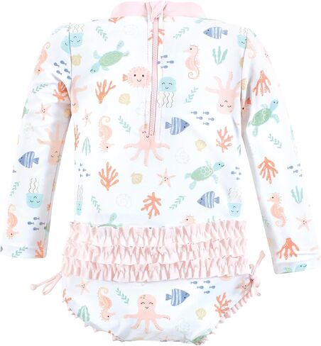 بدلة سباحة Hudson Baby Baby Girl's Rashguard للأطفال الصغار، بحر باستيل، 6-9 أشهر in Saudi Arabia