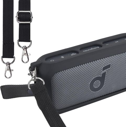 حافظة من السيليكون الناعم co2CREA متوافقة مع مكبر الصوت المحمول Anker Soundcore Motion 300 اللاسلكي عالي الدقة، غطاء أسود in Saudi Arabia