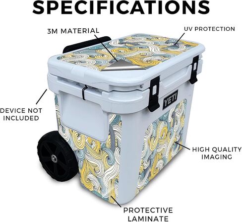 Carbon Fiber Skin Compatible with Yeti Roadie 32 Wheeled Cooler - Mono Hip Hop - Premium 3M Vinyl Protective Wrap Decal Cover - Easy to Apply | Crafted in The USA by MightySkins in Saudi Arabia