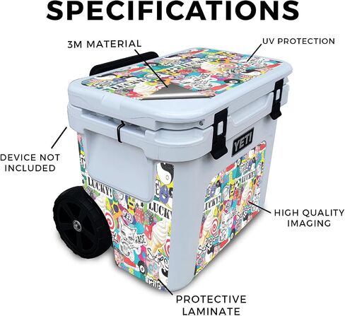 Carbon Fiber Skin Compatible with Yeti Roadie 32 Wheeled Cooler - Mono Hip Hop - Premium 3M Vinyl Protective Wrap Decal Cover - Easy to Apply | Crafted in The USA by MightySkins in Saudi Arabia