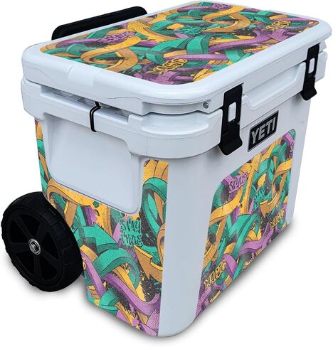 Carbon Fiber Skin Compatible with Yeti Roadie 32 Wheeled Cooler - Mono Hip Hop - Premium 3M Vinyl Protective Wrap Decal Cover - Easy to Apply | Crafted in The USA by MightySkins in Saudi Arabia