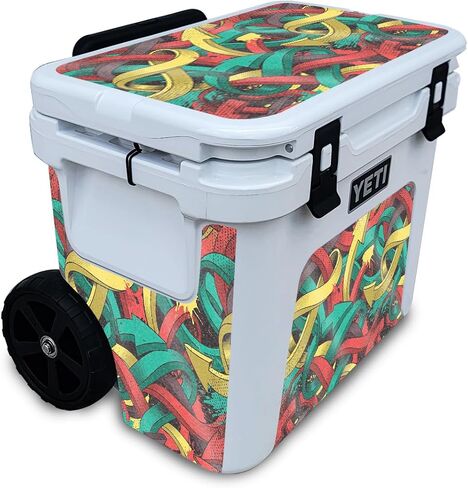 Carbon Fiber Skin Compatible with Yeti Roadie 32 Wheeled Cooler - Mono Hip Hop - Premium 3M Vinyl Protective Wrap Decal Cover - Easy to Apply | Crafted in The USA by MightySkins in Saudi Arabia