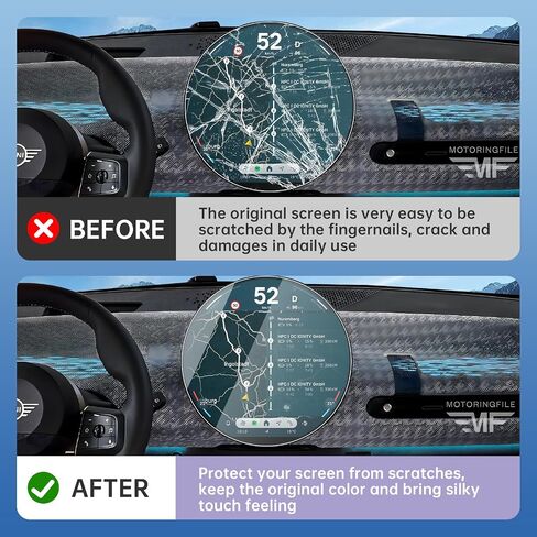LUWU Mini Cooper Screen Protector for Mini Cooper Accessories 2024 2025 Mini Cooper Mini Countryman F60 Mini Aceman 9.4" Screen Protector PET Plastic Mini Cooper Touchscreen Infotainment Display 2PCS in Saudi Arabia