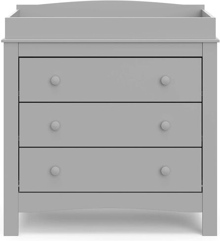 Graco Noah 3 Drawer Chest with Changing Topper (Pebble Gray) – GREENGUARD Gold Certified, Baby Dresser Table Top, for Nursery, Kids in Saudi Arabia