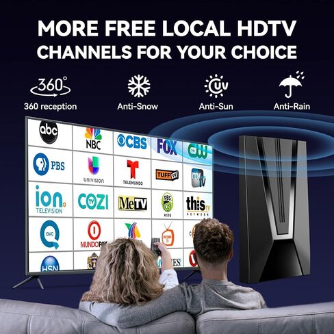 2024 Upgraded HD TV Antenna, 980+ Miles Range Indoor Outdoor Digital TV Antenna for Smart TV, Support 4K 1080p Fire tv Stick and Old TVs HDTV Local Channels with Signal Booster - 35ft Long Cables in Saudi Arabia