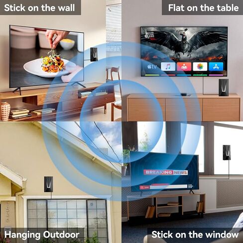 2024 Upgraded HD TV Antenna, 980+ Miles Range Indoor Outdoor Digital TV Antenna for Smart TV, Support 4K 1080p Fire tv Stick and Old TVs HDTV Local Channels with Signal Booster - 35ft Long Cables in Saudi Arabia