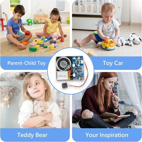 Recorder Module -128MB Push Button Activated Recording Device with Speaker, Type-C Cable, and Recording Capability 23 Minutes for Personalized Greetings, DIY Projects, and Holiday Crafts (Blue) in Kuwait