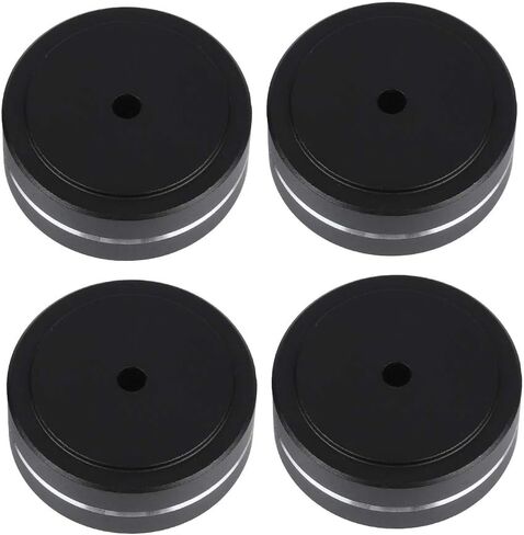 Speaker Isolation Feet Pad Stand, Aluminum Alloy Cone Pad Isolation Base Feet Pads Absorb Shock for Audio Speaker Amplifier (4CPS 40 * 15mm)(Black) in Saudi Arabia