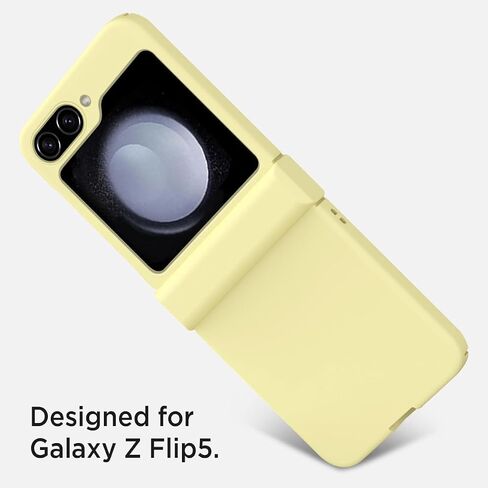 Miimall Shockproof Case for Samsung Galaxy Z Flip5 Case with Hinge Protection, Silky Liquid PC Bumper, Ultra-Thin Free Folding, Full Body Shockproof Cover Case for Galaxy Z Flip5 5G 2023 Yellow in Saudi Arabia