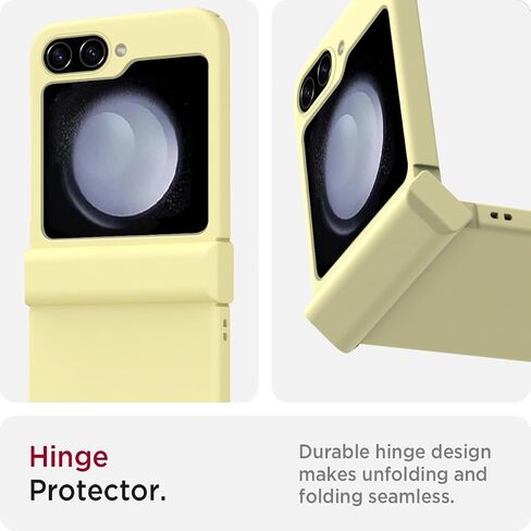 Miimall Shockproof Case for Samsung Galaxy Z Flip5 Case with Hinge Protection, Silky Liquid PC Bumper, Ultra-Thin Free Folding, Full Body Shockproof Cover Case for Galaxy Z Flip5 5G 2023 Yellow in Saudi Arabia