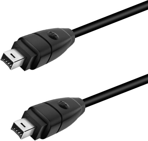 RIIEYOCA 1.8M IEEE 1394 Firewire 4-Pin male to 4-Pin male cable, iLink Adapter Converter Cord for Digital Camera, Camcorder, Laptop, DV, Black in Saudi Arabia