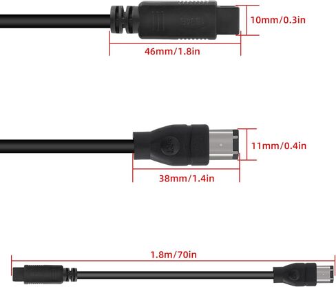 RIIEYOCA 1.8M IEEE 1394 Firewire 4-Pin ذكر إلى 4-Pin كابل ذكر، iLink محول محول سلك للكاميرا الرقمية، كاميرا الفيديو، الكمبيوتر المحمول، DV، أسود in Saudi Arabia