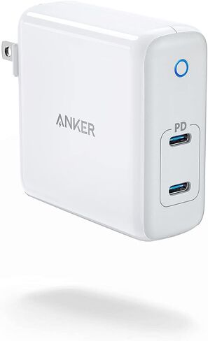 Anker 60W 2-Port USB C Charger, PowerPort Atom PD 2 [GAN Tech] Compact Foldable Wall Charger, Power Delivery for MacBook Pro/Air, iPad Pro, iPhone 11 / Pro/Max/XR/XS/X, Pixel, Galaxy, and More in Saudi Arabia